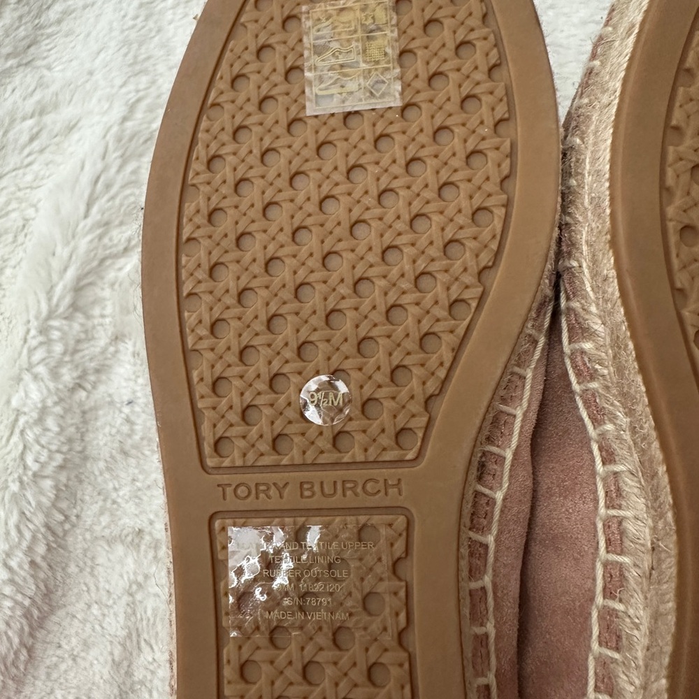 New Tory Burch Minnie embellished suede espadrilles in pink - Picture 6 of 7